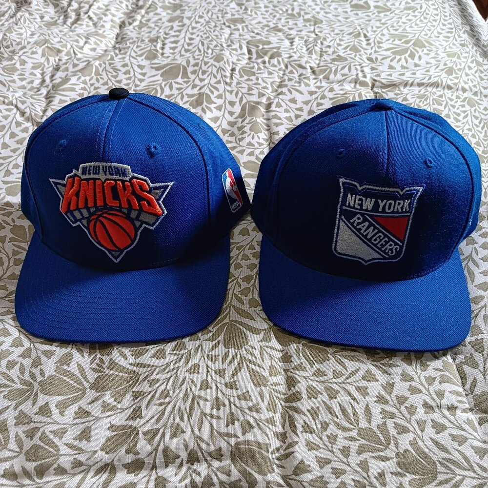 Bundle of 2 NY snapback hats Mitchell & Ness ny Knicks ny Rangers hockey basketb